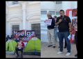 Inician académicos de la Unison plantón permanente en Palacio de Gobierno tras “marcha por la dignidad”