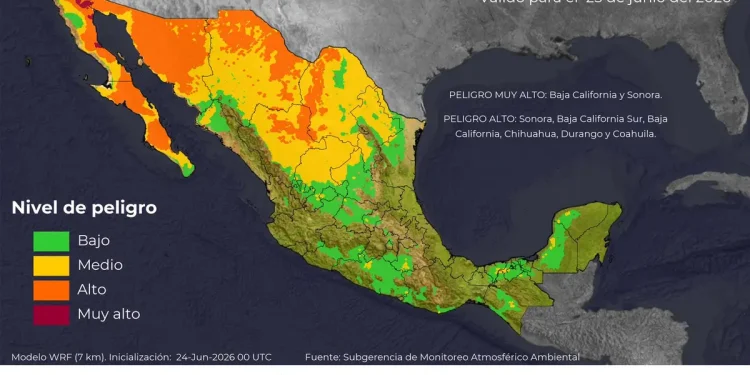 Alerta de incendios: riesgo muy alto en BC y Sonora