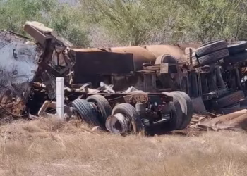Volcadura de Pipa Deja a Un Hombre Lesionado en Carretera Hermosillo-Guaymas
