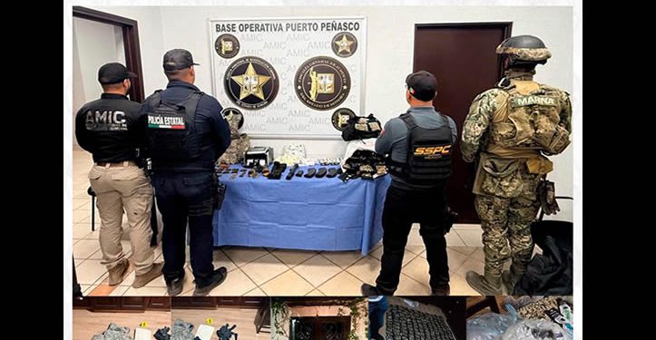 AMIC y Marina aseguran más de 800 dosis de droga y equipo táctico en Puerto Peñasco