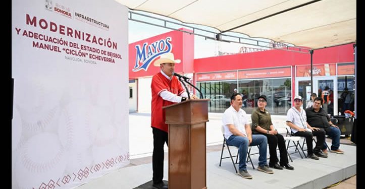 Arranca Gobernador Durazo modernización del estadio de Los Mayos “Ciclón” Echeverría