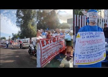 Bloquean bulevar trabajadores de la salud del ISSSTE por las malas condiciones del hospital Fernando Ocaranza