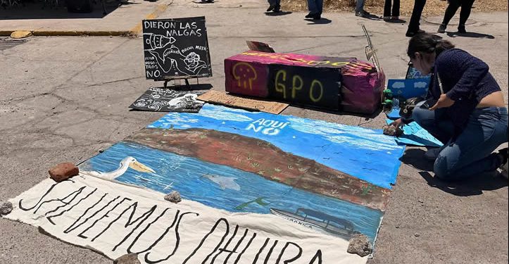 Plantón comunitario en Topolobampo marca nueva jornada ciudadana de rechazo contra GPO