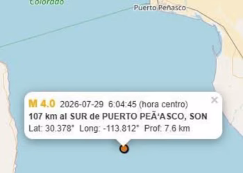 Tiembla por Segunda Ocasión en la Semana en Puerto Peñasco, Sonora; No Provocó Daños