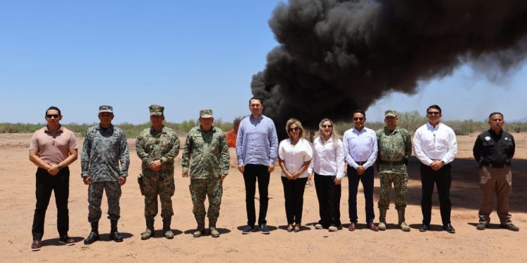 FGR lleva a cabo evento de incineración de más de una tonelada de narcóticos en Sonora
