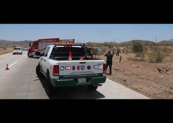 Accidente de autobús de pasajeros tramo Guaymas-Hermosillo; un muerto y nueve lesionados el saldo preliminar