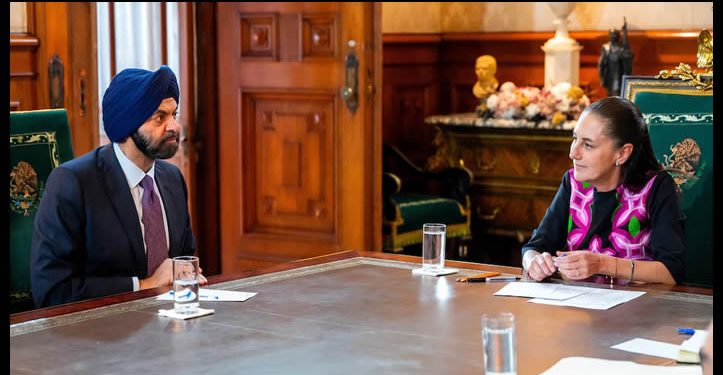 Sheinbaum recibe al presidente del Banco Mundial: buscan colaboración con Plan México