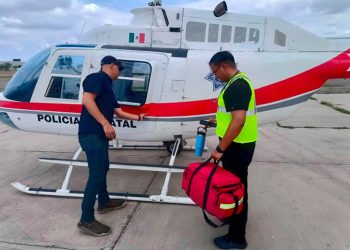 Helicóptero de la Policía Estatal salva una vida en la comunidad guarijía de Aquinavo
