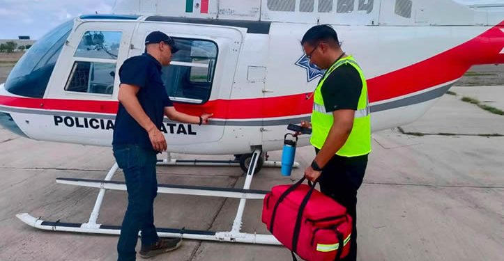 Helicóptero de la Policía Estatal salva una vida en la comunidad guarijía de Aquinavo
