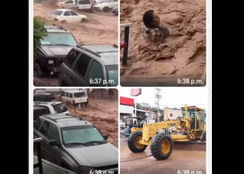 Un muerto, personas y vehículos arrastrados por la corriente, saldo de la lluvia en Nogales este sábado