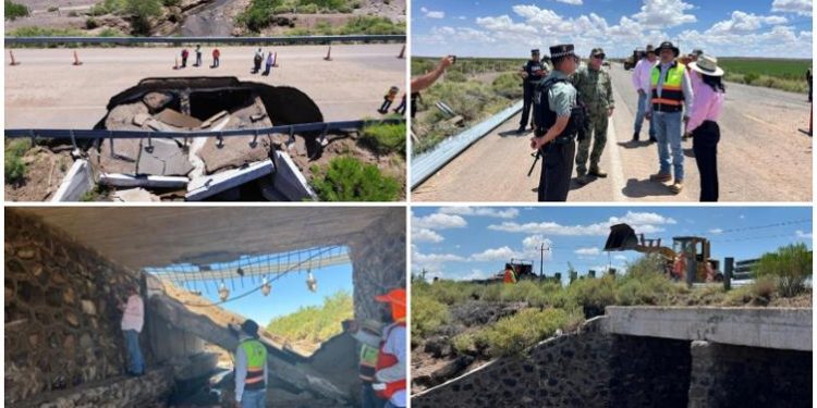 Cierran puente destruido en Janos-Sonora; arranca operativo