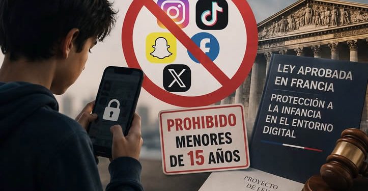Francia aprueba prohibir el uso de redes sociales a los menores de 15 años