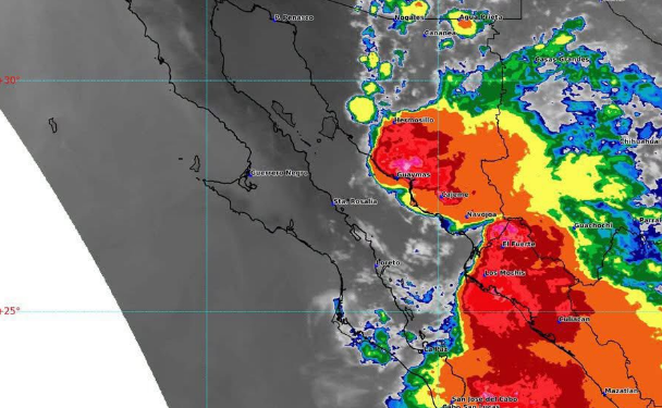 Tormenta que afectó a Sinaloa el lunes tuvo poder para llegar a Sonora
