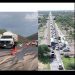 Unidad que transportaba ácido sulfúrico en una cisterna choca y derrama la sustancia peligrosa en la cinta asfáltica