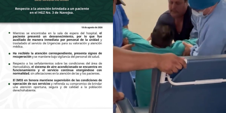 IMSS Sonora aclara desvanecimiento de paciente en Navojoa y traslado a urgencias
