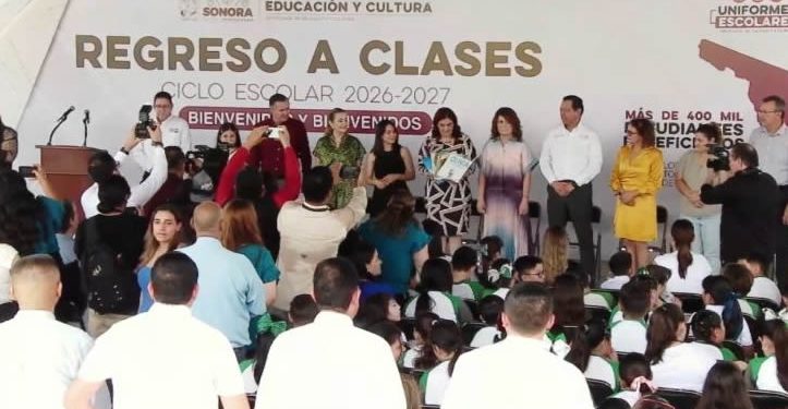 Arranca en Sonora ciclo escolar 2026-2027 de educación básica con más de 500 alumnos