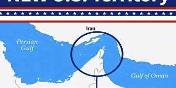 Trump publica una imagen en la que declara el estrecho de Ormuz como ‘nuevo territorio’ de EE.UU.