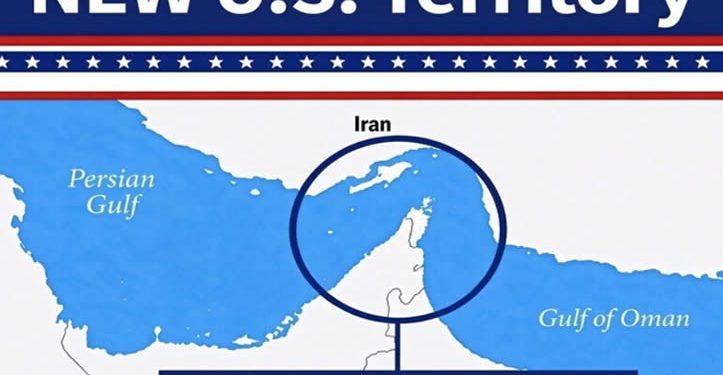 Trump publica una imagen en la que declara el estrecho de Ormuz como ‘nuevo territorio’ de EE.UU.
