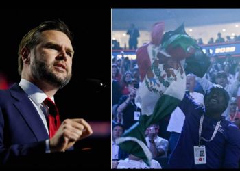 Bandera mexicana aparece en discurso de Vance y así reaccionó el republicano