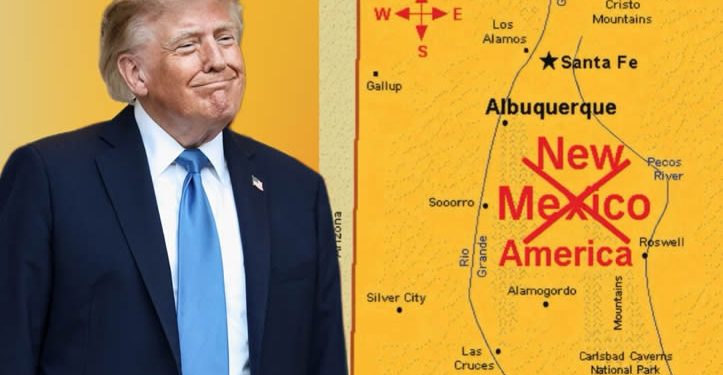 Ahora Trump publica mapa y cambia el nombre de Nuevo Mexico por ‘Nueva America’