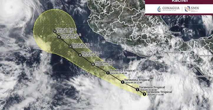 Se forma ahora la tormenta tropical Rachel en el Pacífico; está a 485 kilómetros de Acapulco