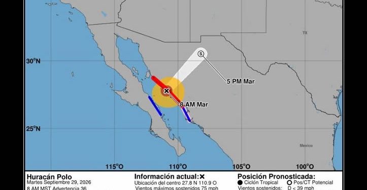 Ultimo reporte de Protección Civil sobre Polo en Sonora.