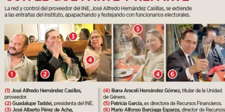 Agasaja proveedor a directores de INE