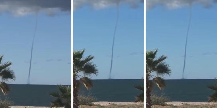 Tromba marina se forma frente a Puerto Libertad, Sonora; condiciones fueron favorecidas por Frente Frío número 3