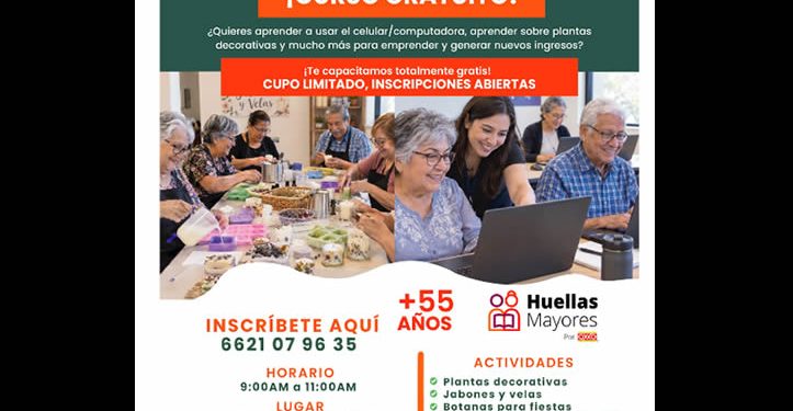 Invita Gobierno de Hermosillo a curso gratuito para personas de más de 55 años en Las Minitas