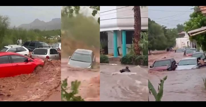 Sorprende lluvia y causa caos en Guaymas y Empalme; caen 120 milímetros de agua en 45 minutos