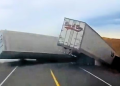 Accidente entre tres tráileres deja dos heridos en carretera Sonoyta-San Luis Río Colorado; una de las unidades se incendió tras la colisión